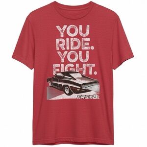 👛 (ANY 2/$25) FAST & FURIOUS Red Graphic Short Sleeve Graphic Tee
